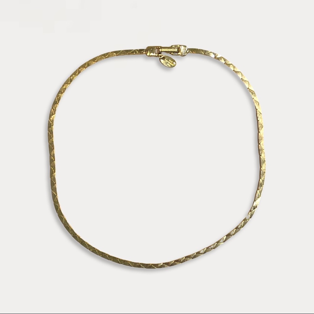 LES BERNARD Herringbone Gold Chain Necklace